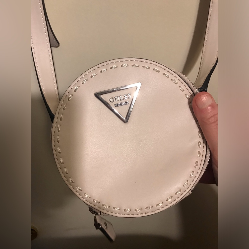 GUESS Cream Round Crossbody Bag